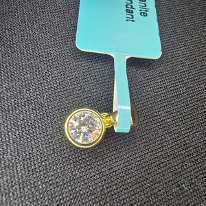 Genuine Moissanite - 14ct gold over 925 Sterling Silver - Pendent